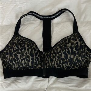 Victoria's Secret Black and Tan Leopard Sports Bra